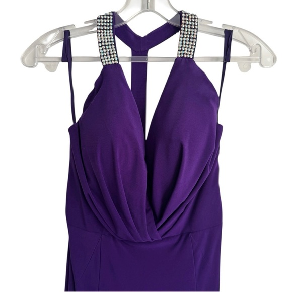 Jovani Purple Halter Mermaid Prom Dress Rhinestone Back Formal Gown Size 4 XS - Picture 11 of 15